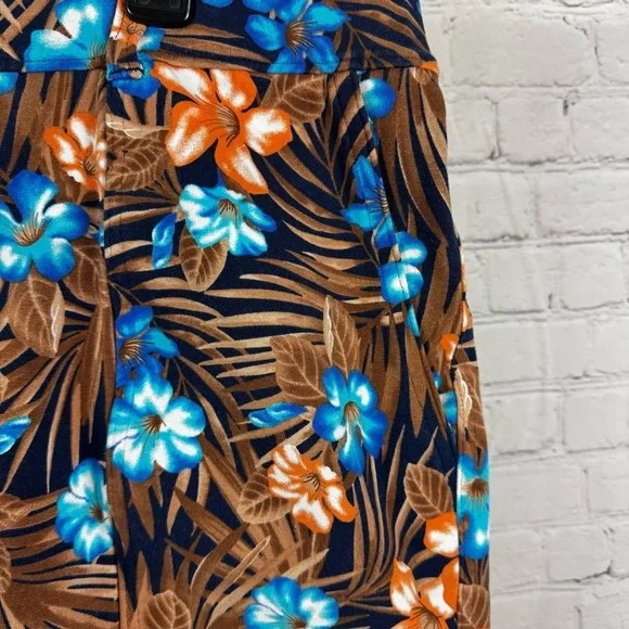 Lands’ End Brown Floral Cotton Spandex Pull On Shorts Size 1X - Picture 2 of 5